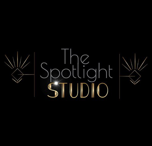 Text on a black background that says The Spotlight Studio
